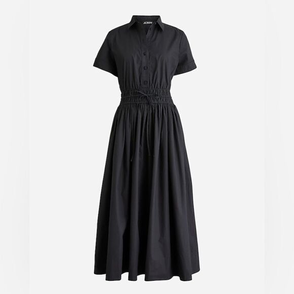NWT J Crew Elena shirtdress in cotton poplin in black - Picture 6 of 13
